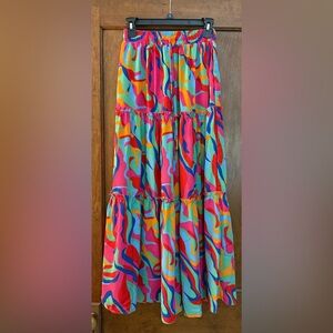 Vibrant Multicolor Maxi Skirt
